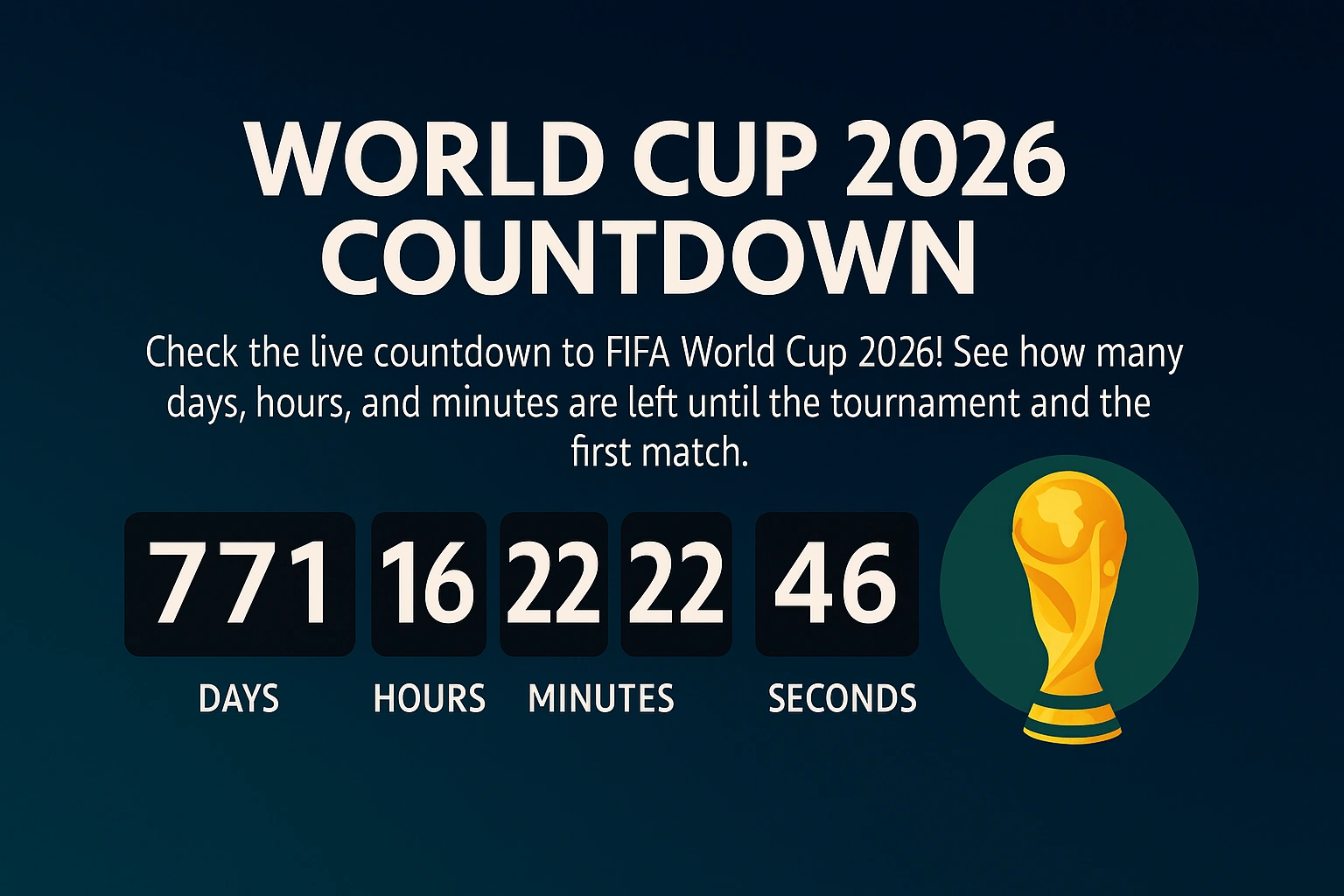 World Cup 2026 countdown timer banner